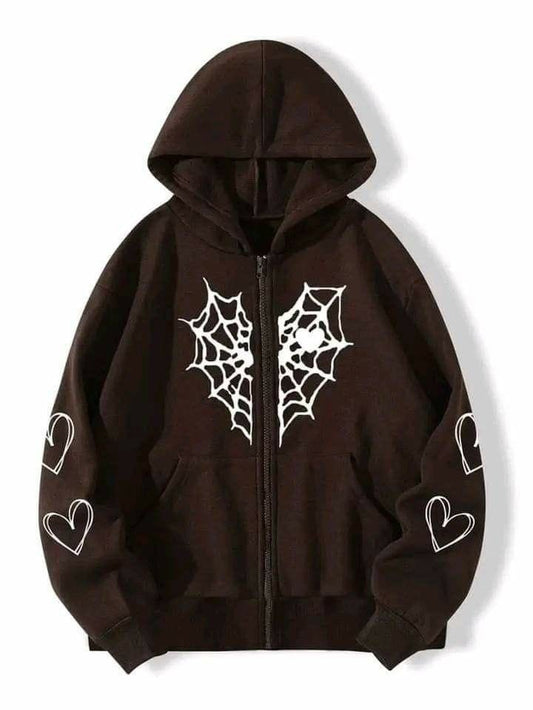 Exotix Heart Zipper Hoodie Unisex