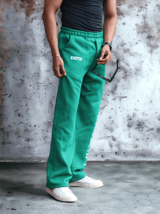 Exotix Green Printed Baggy Track pant