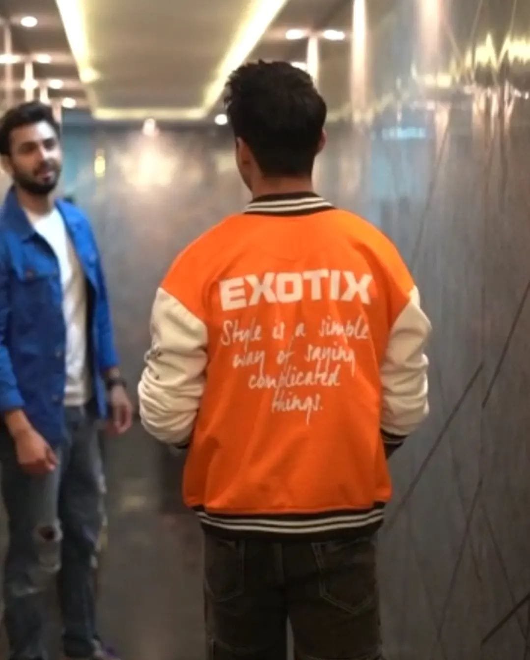 Exotix Orange Varsity jacket For Men's
