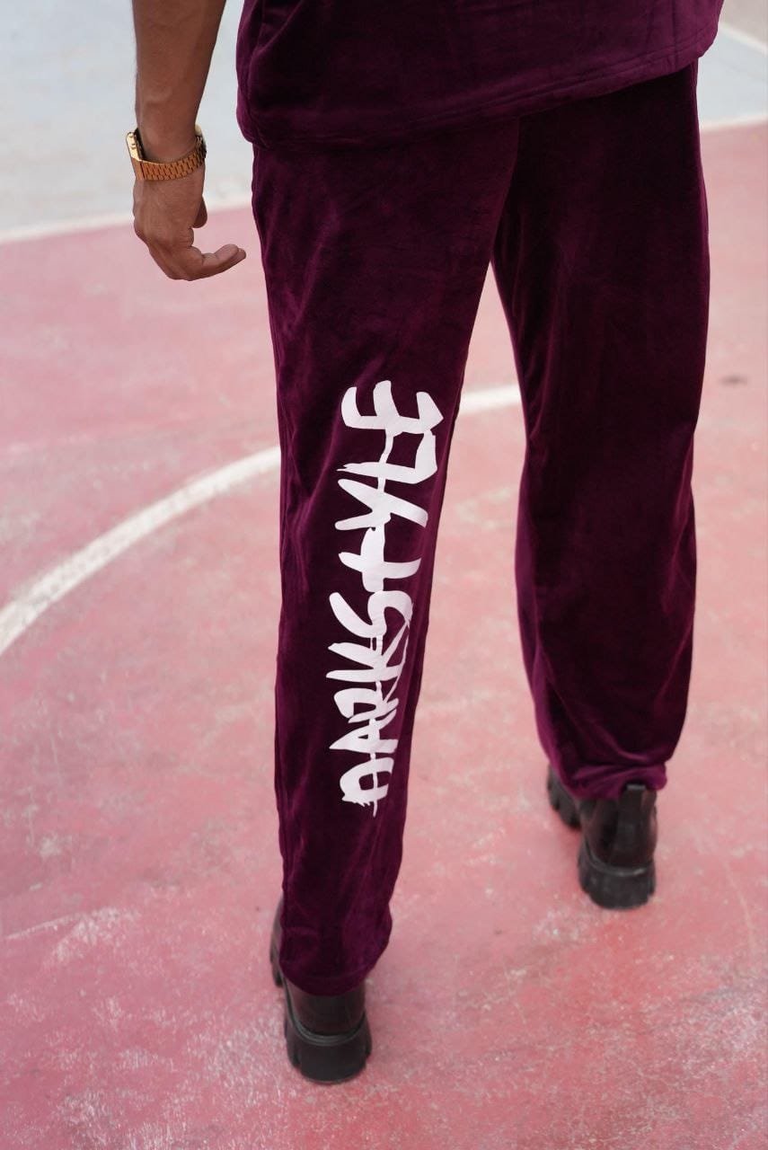 Exotix Maroon Velvet Co-Ord For Men