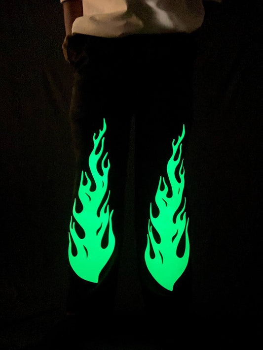 Exotix Glow in Dark Straight Fit Track Pant Fashionable Baggy Joggers for Casual Style