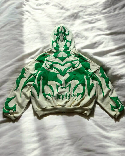 Tribal Shadow Depth Oversized Hoodie | Heatdrop® Stylish Streetwear