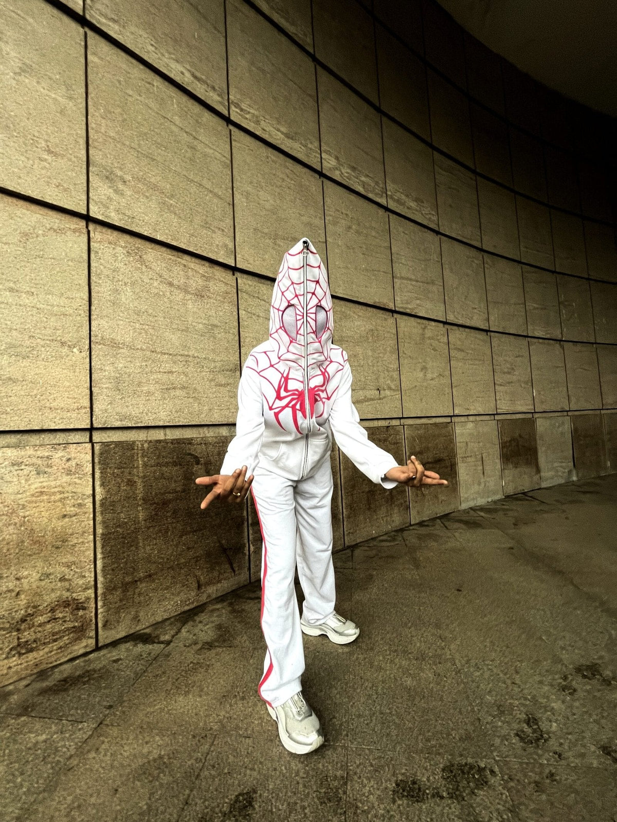 White Spiderman Hoodie – Full Zip Up Oversized Marvel Style | Exotix