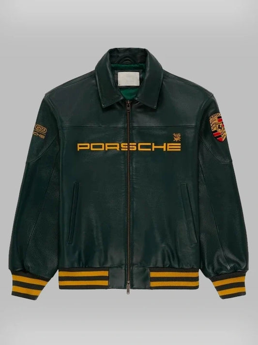 Premium Porsche 993 Leather Jacket –  Vintage Racing Style