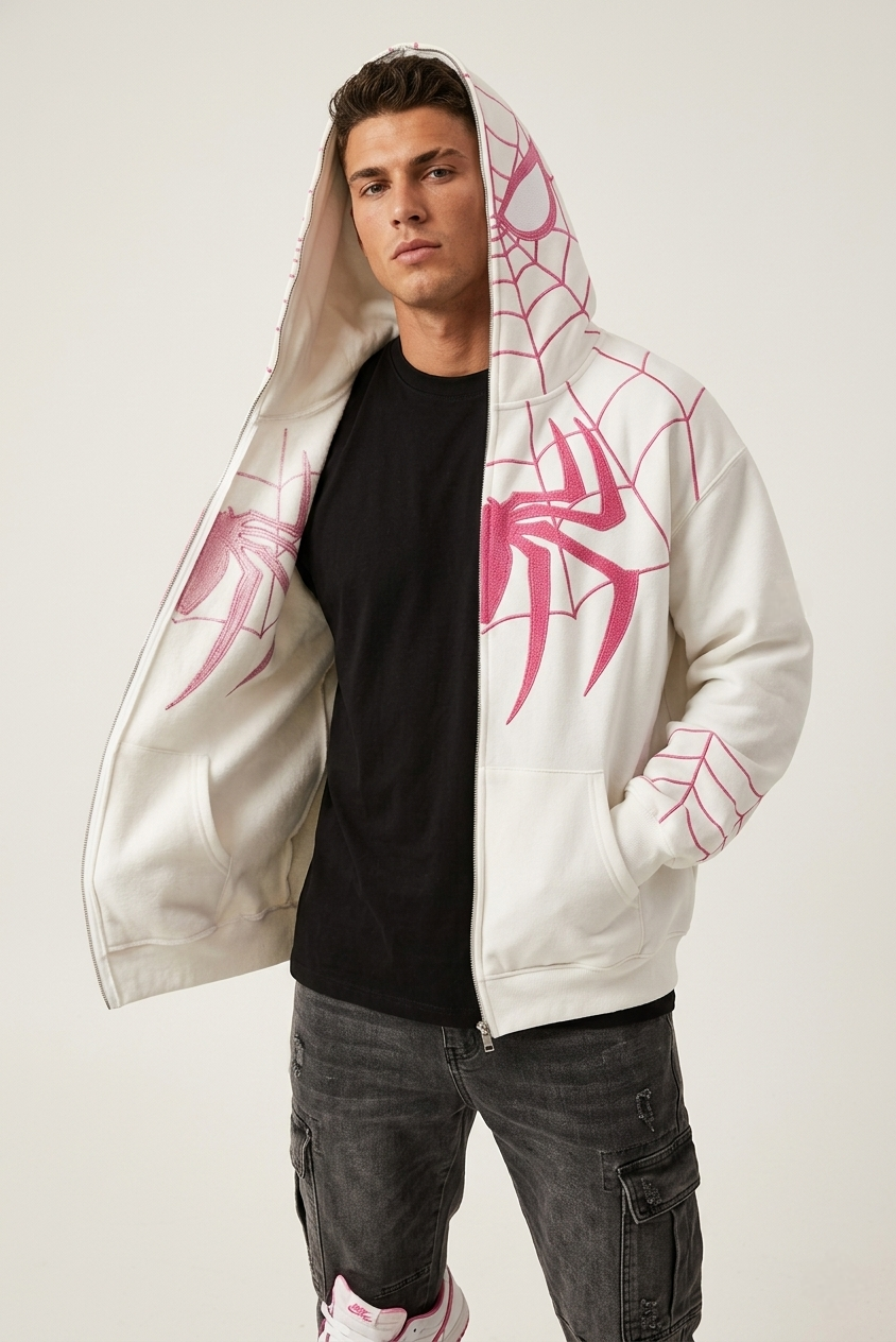 Spiderman Embroidered Hoodie – Premium High-Density Threadwork | Exotix