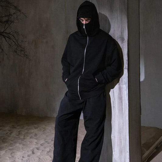 Balaclava Layered Double Ziplord Hoodie