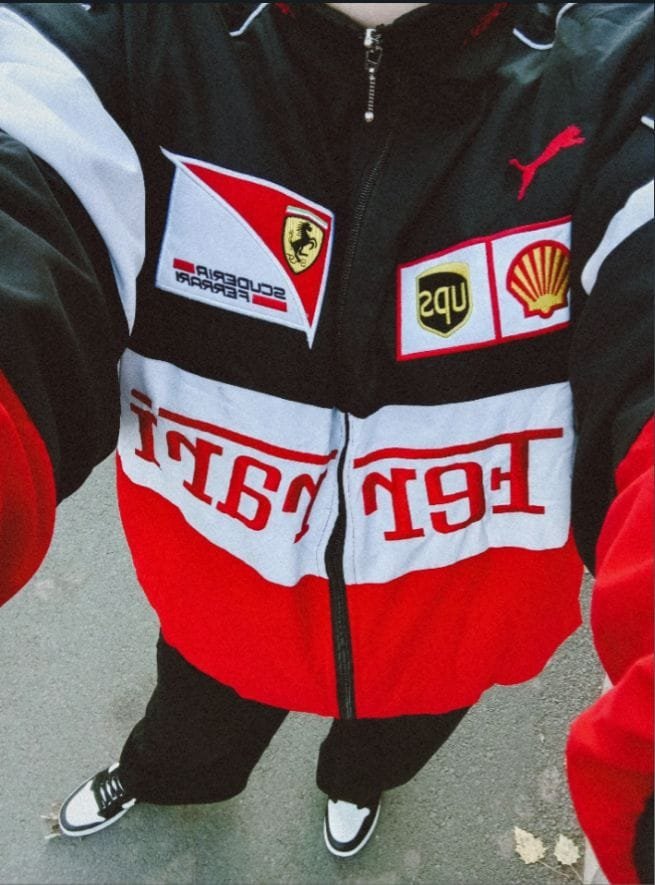 Red & White Ferrari Racing Jacket – Exotix