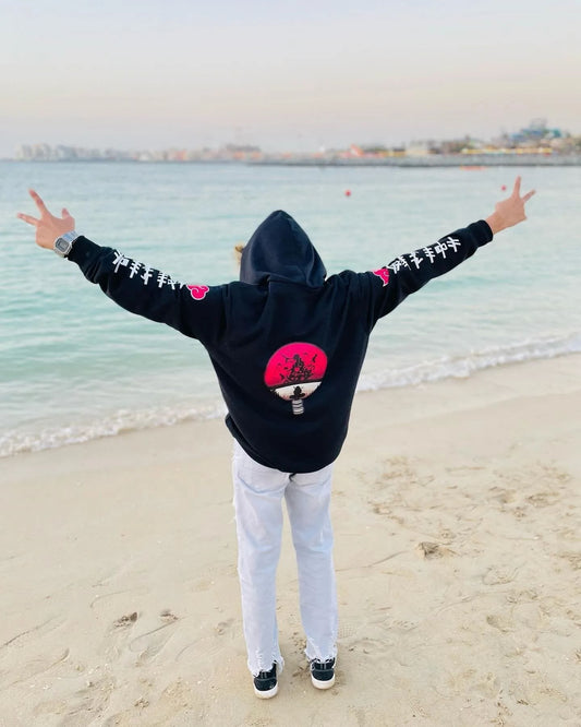 Living in my own anime world with this amazing Itachi Uchiha hoodie