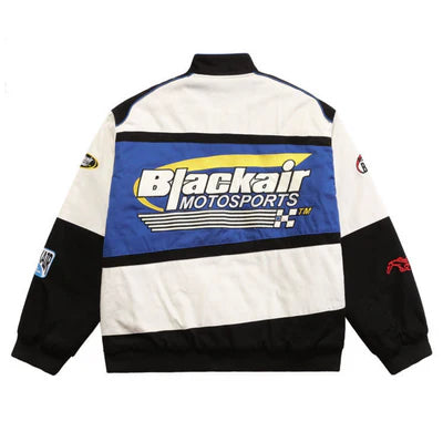 Black Air Classic Vintage Racing Jacket – Iconic Style for Motorsport | HeatDrop®  Edition
