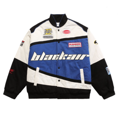 Black Air Classic Vintage Racing Jacket – Iconic Style for Motorsport | HeatDrop®  Edition