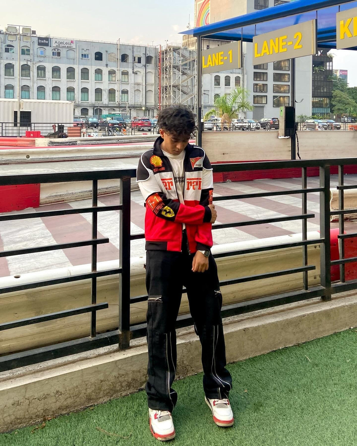 Tri-Colour Ferrari F1 Vintage Racer Jacket | Classic Racing Style