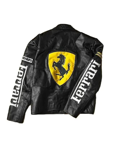 Black Ferrari Leather Jacket | HEATDROP® Limited Drop