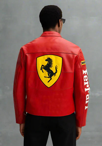 Red Ferrari Leather Jacket | HEATDROP® F1 Edition