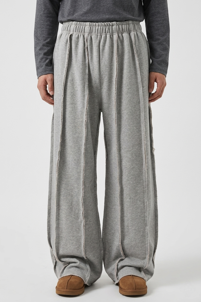 Exposed Seam Sweatpants – Raw Hem Baggy Streetwear Joggers | Exotix