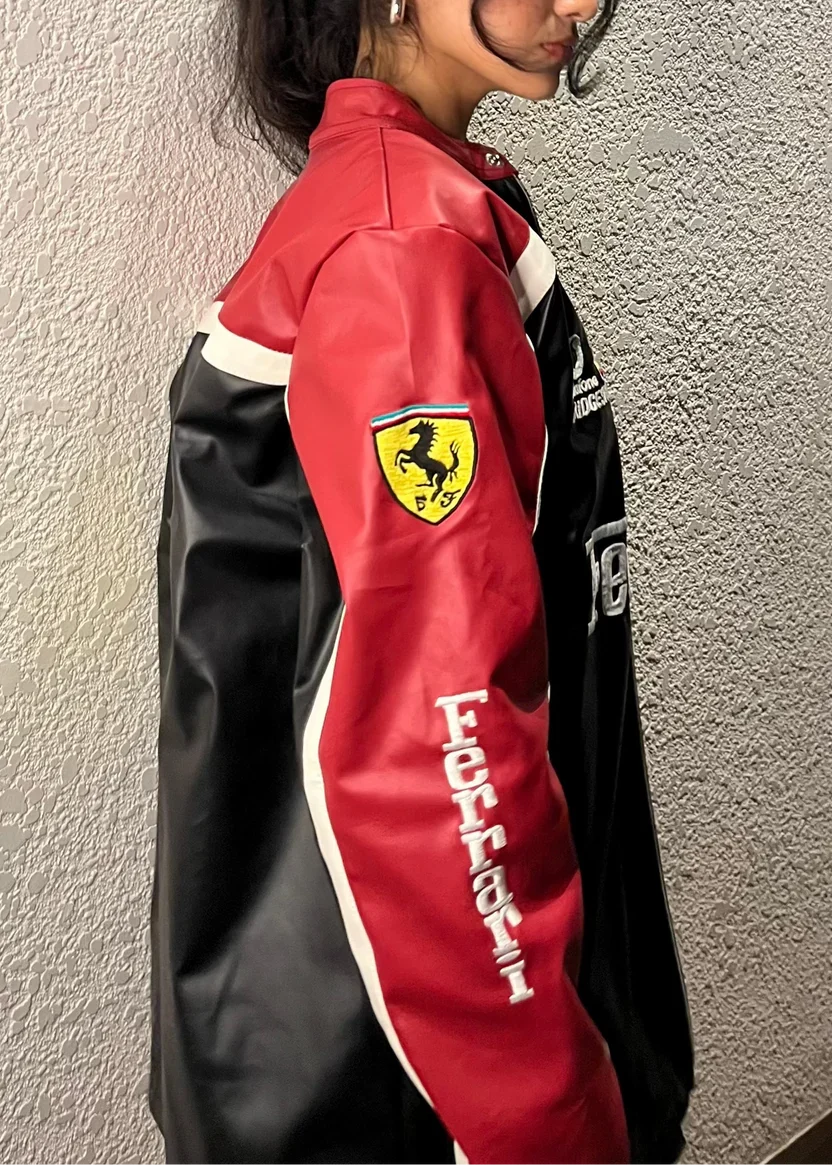 Formula 1 Ferrari Leather Jacket - Premium Oversized Edition