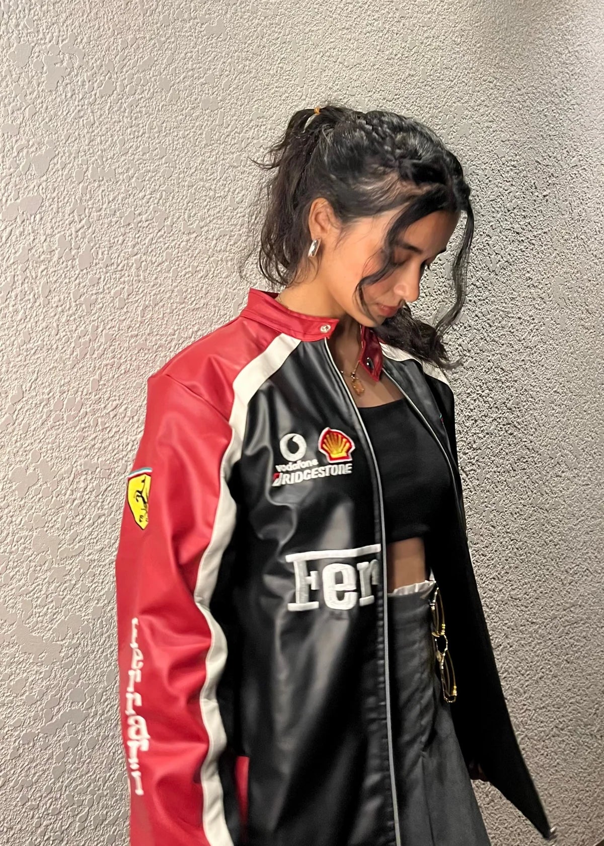 Formula 1 Ferrari Leather Jacket - Premium Oversized Edition