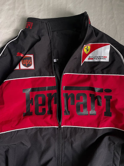 Black Ferrari F1 Vintage Jacket | Premium Unisex Motorsport Fashion | Ultra-Limited | HeatDrop® F1 Edition